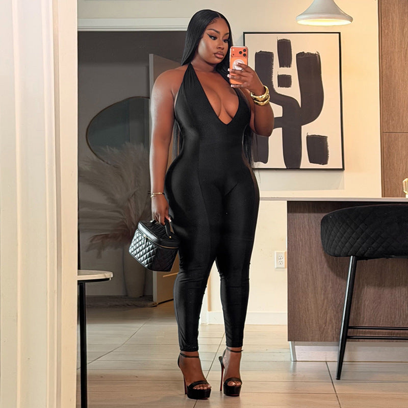 Women's Halter Bodycon Jumpsuit
