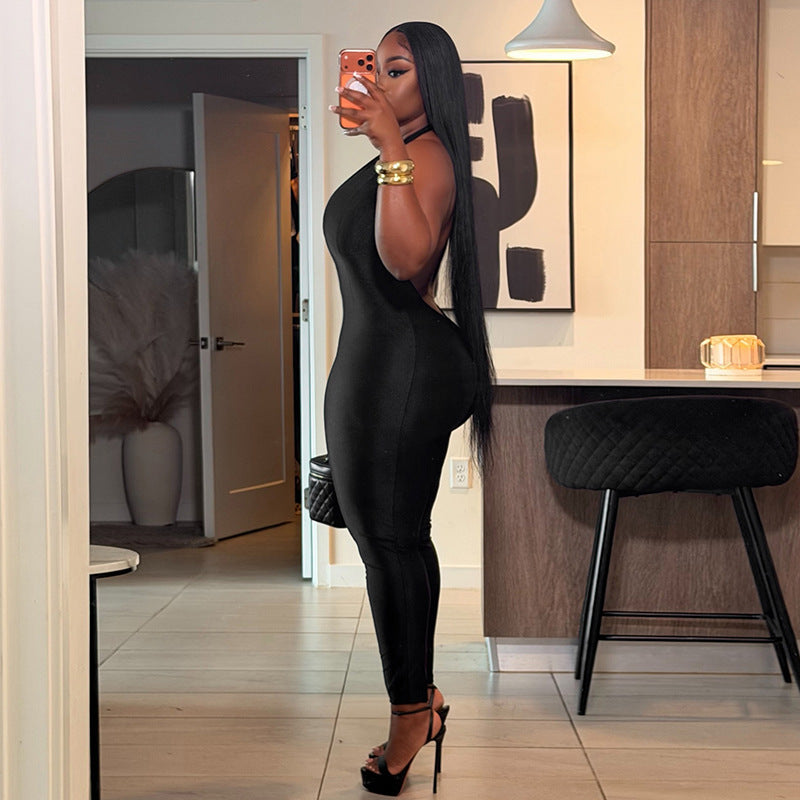 Women's Halter Bodycon Jumpsuit