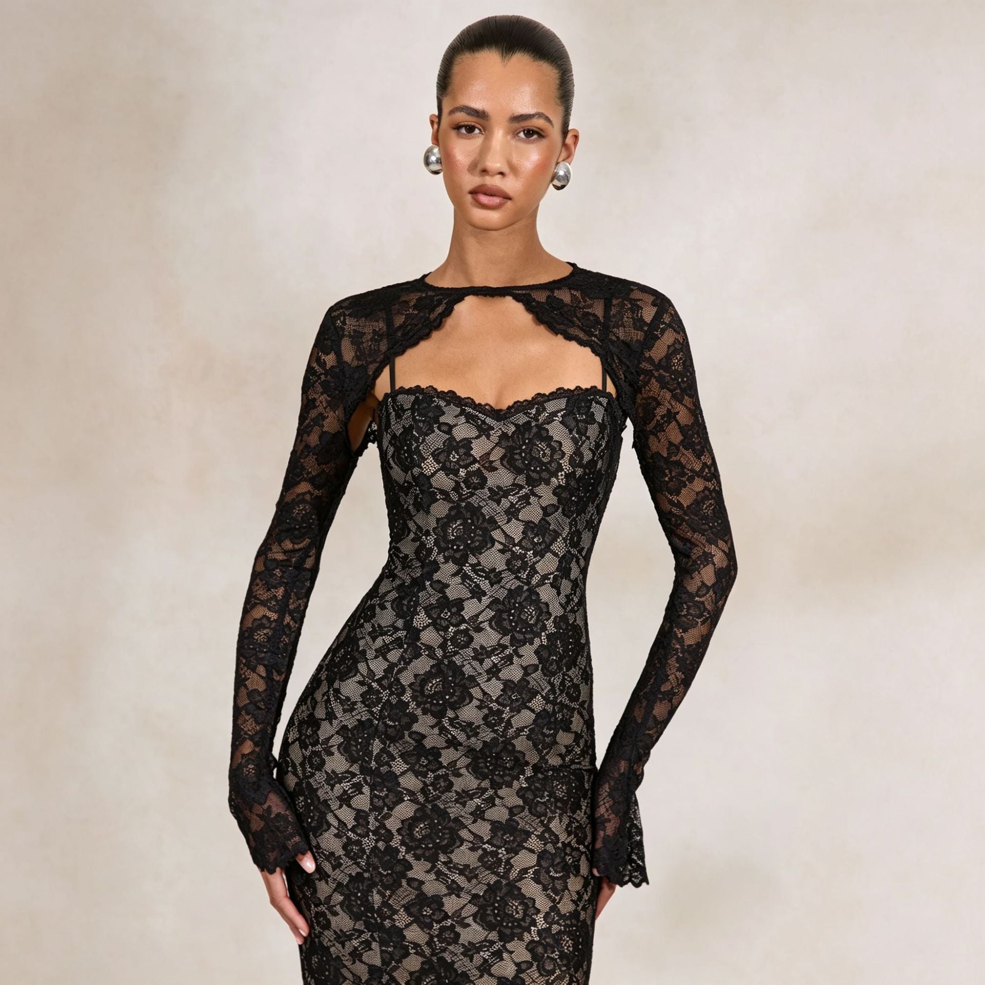 Women's Lace Bodycon Maxi Dress