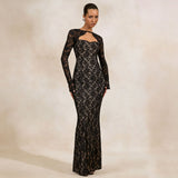 Women's Lace Bodycon Maxi Dress