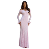 Women's Off Shoulder Lace Maxi Dress