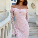 Women's Off Shoulder Lace Maxi Dress