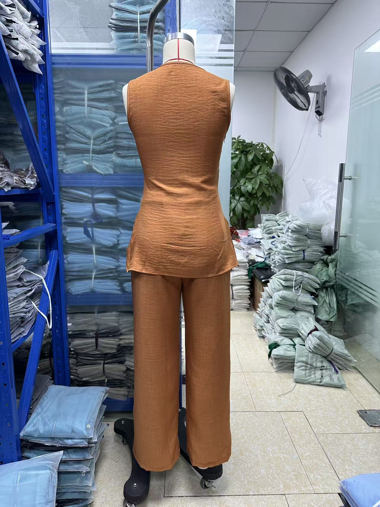 Women's Wrap Top & Wide Leg Pants Set