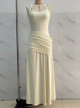 Women's Ruched Square Neck Maxi Dress