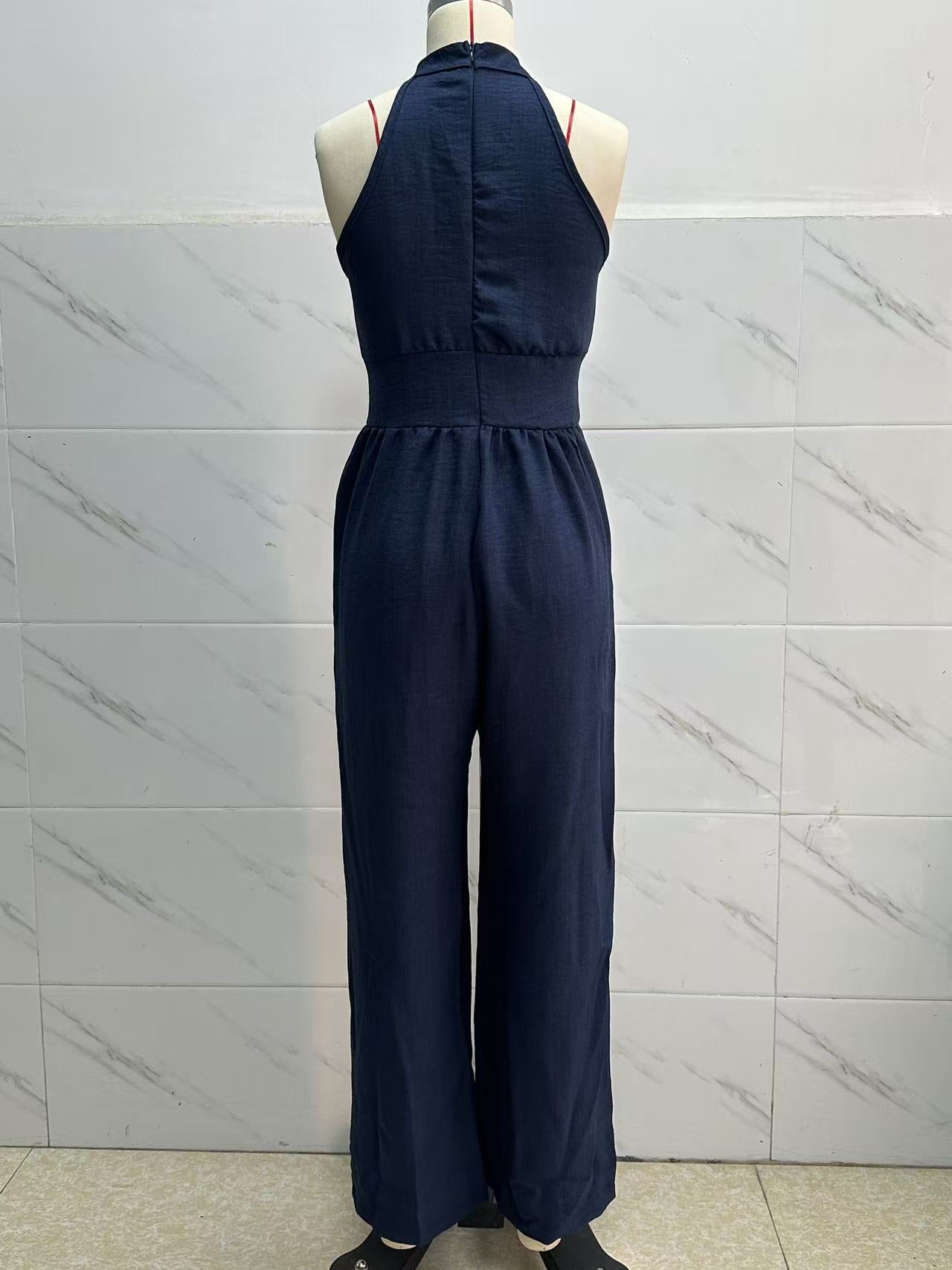 Women's Halter Wide Leg Jumpsuit