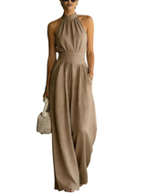 Women's Halter Wide Leg Jumpsuit