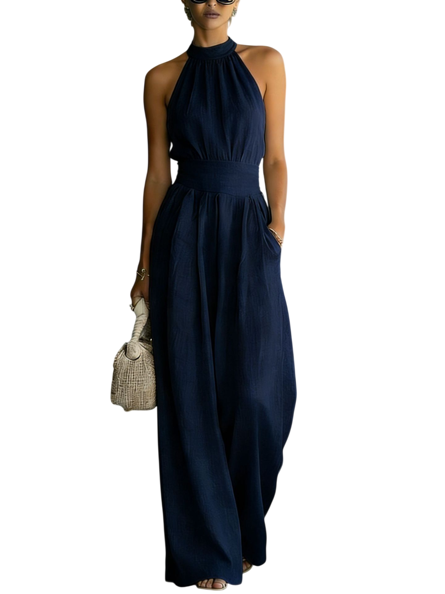 Women's Halter Wide Leg Jumpsuit