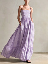 Women's Striped Sleeveless Maxi Dress