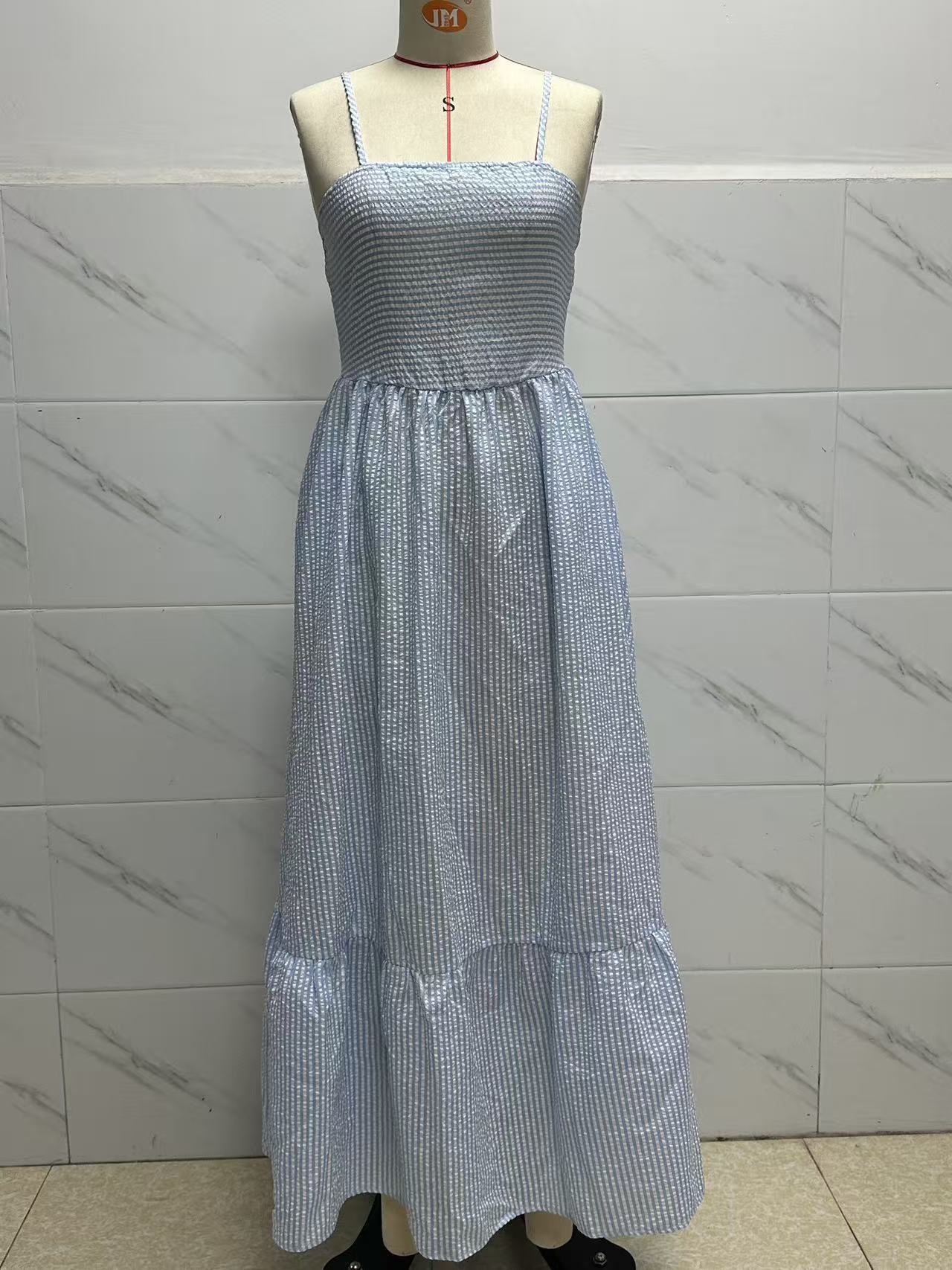 Women's Striped Sleeveless Maxi Dress
