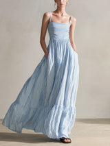 Women's Striped Sleeveless Maxi Dress