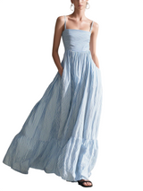 Women's Striped Sleeveless Maxi Dress