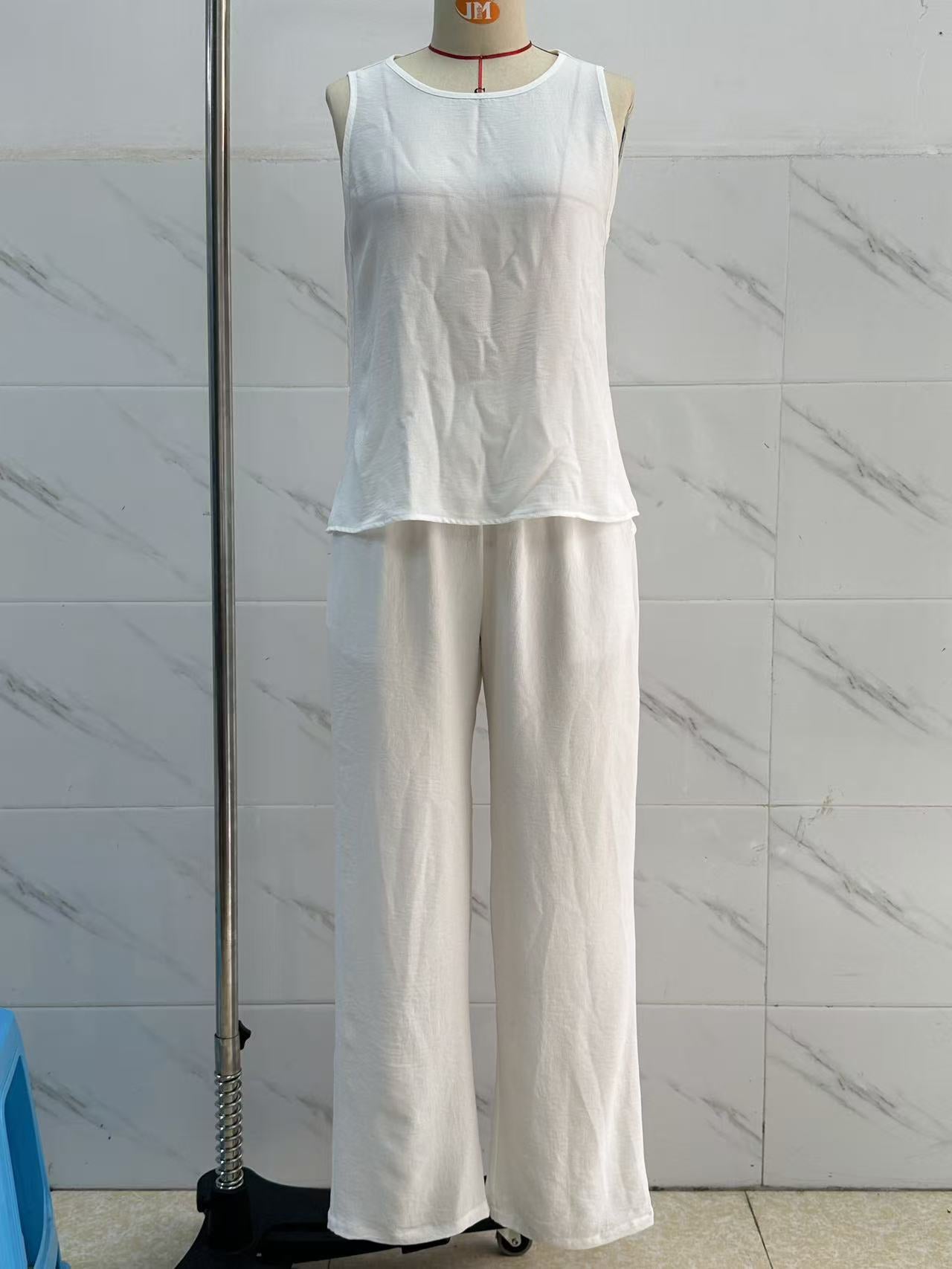 Women's Sleeveless Top & Wide Leg Pants Set