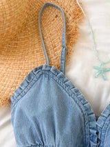 Women's Smocked V Neck Romper