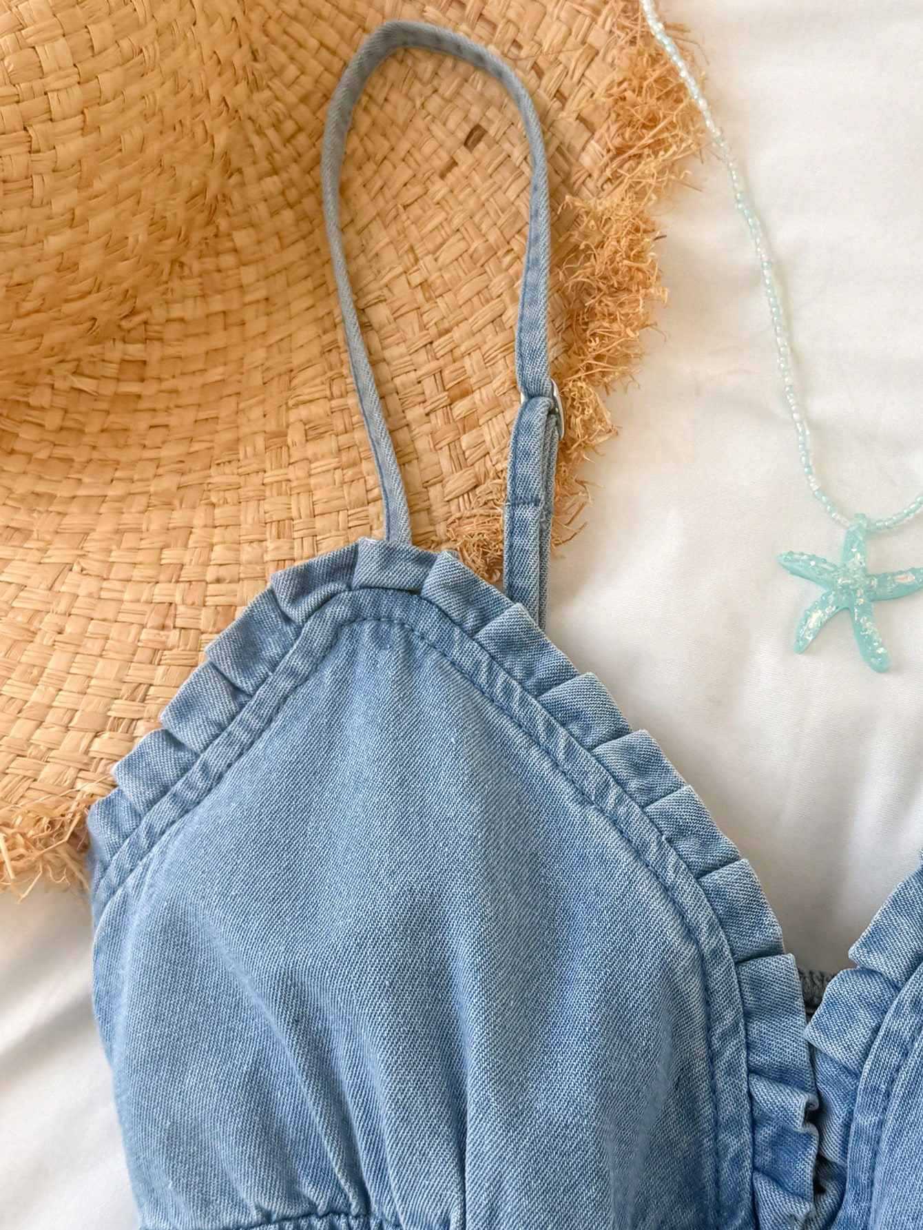 Women's Smocked V Neck Romper