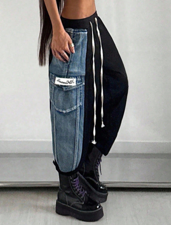 Women's Patchwork Cargo Jogger Pants