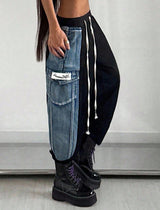 Women's Patchwork Cargo Jogger Pants