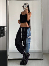 Women's Patchwork Cargo Jogger Pants