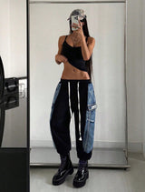 Women's Patchwork Cargo Jogger Pants