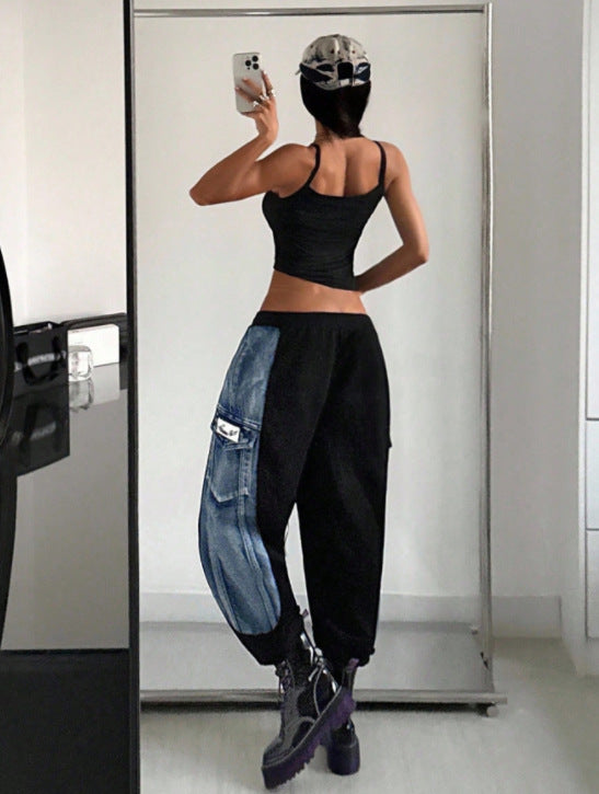Women's Patchwork Cargo Jogger Pants