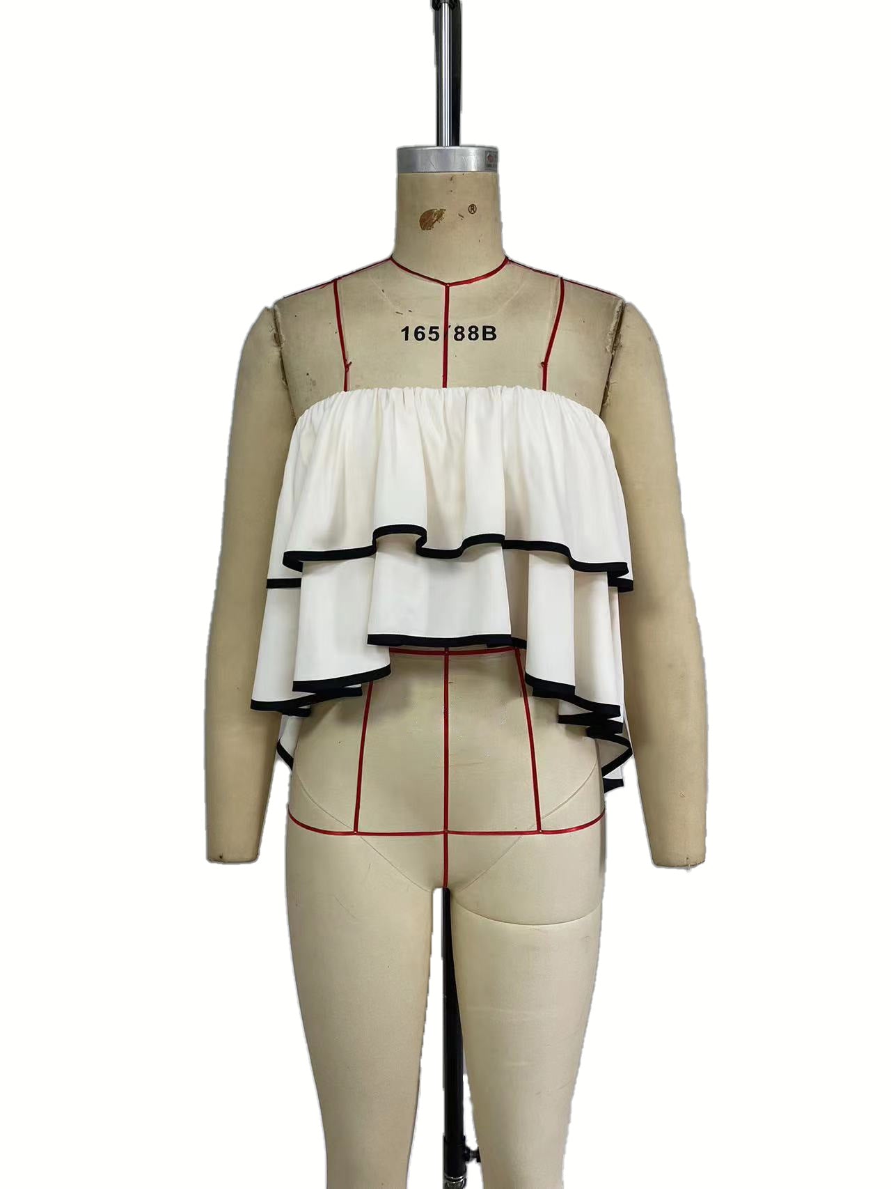 Women's Strapless Layered Ruffle Top