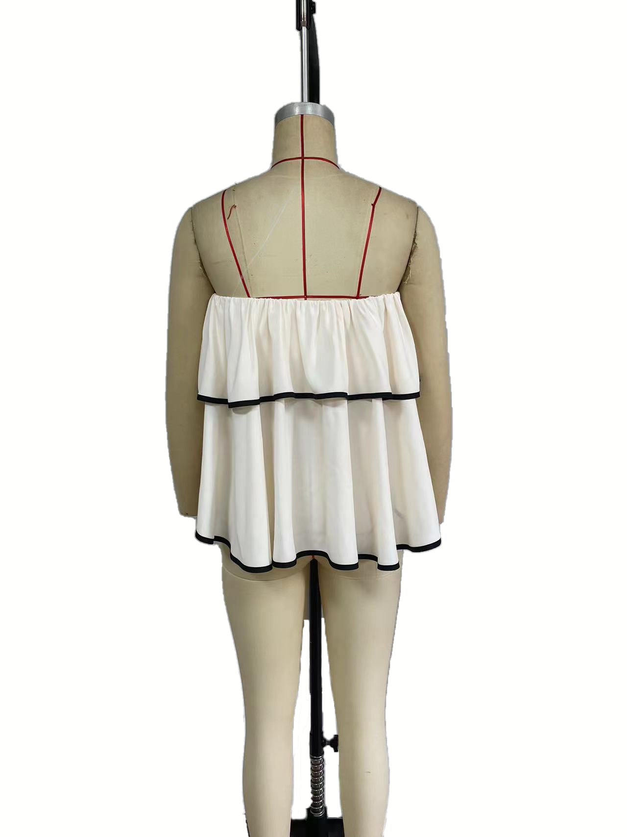 Women's Strapless Layered Ruffle Top