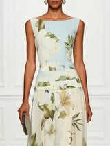 Women's Floral Print Sleeveless Maxi Dress