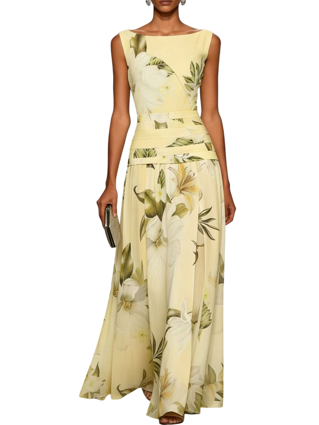 Women's Floral Print Sleeveless Maxi Dress