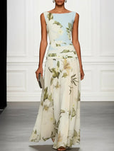 Women's Floral Print Sleeveless Maxi Dress