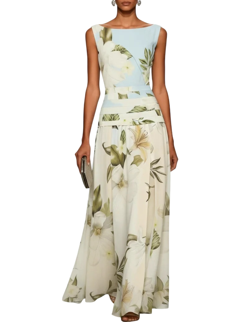 Women's Floral Print Sleeveless Maxi Dress