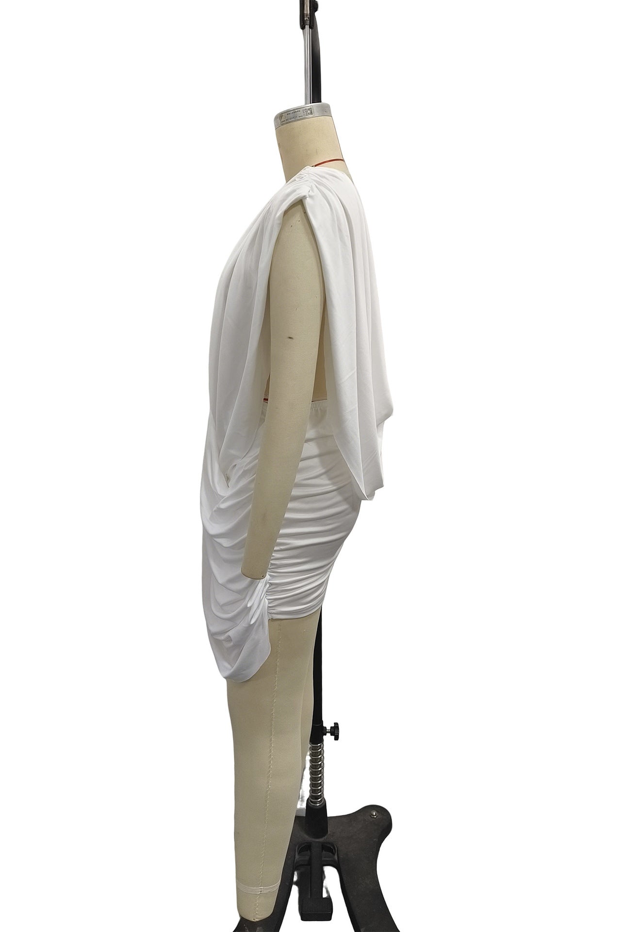 Women's Plunge Neck Ruched Mini Dress