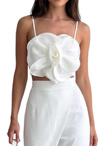 Women's 3D Floral Cami Crop Top