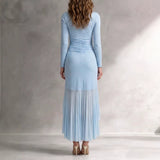 Women's Ruched High Low Midi Dress