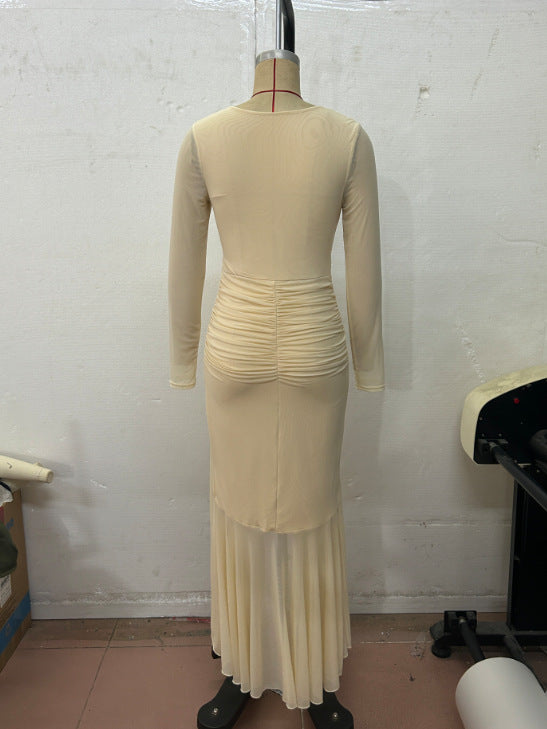 Women's Ruched High Low Midi Dress