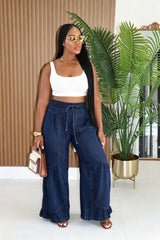 Women's Drawstring Wide Leg Pants