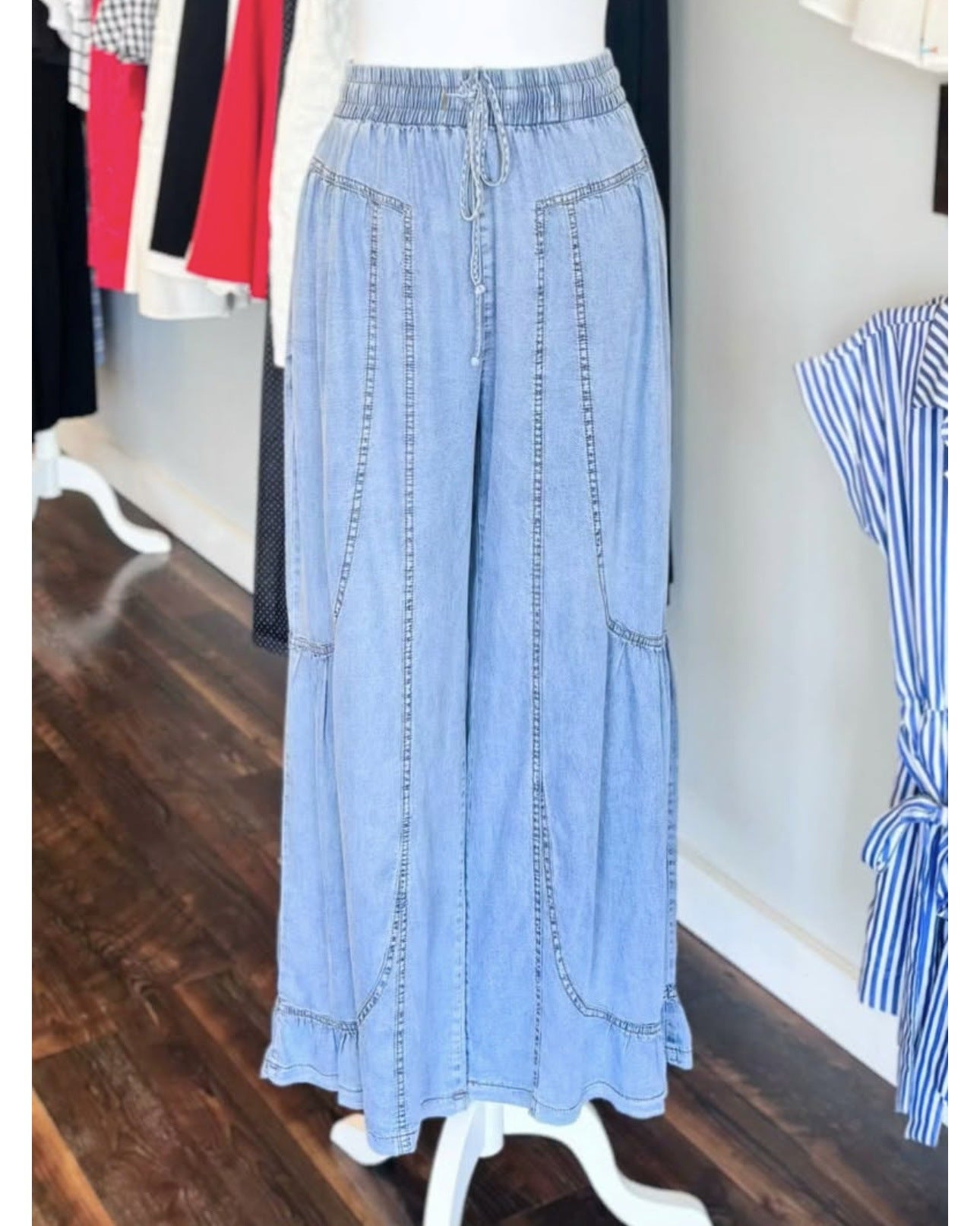 Women's Drawstring Wide Leg Pants