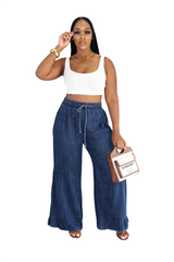 Women's Drawstring Wide Leg Pants
