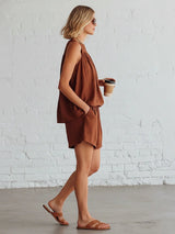 Women's Sleeveless Top & Shorts Set