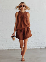 Women's Sleeveless Top & Shorts Set