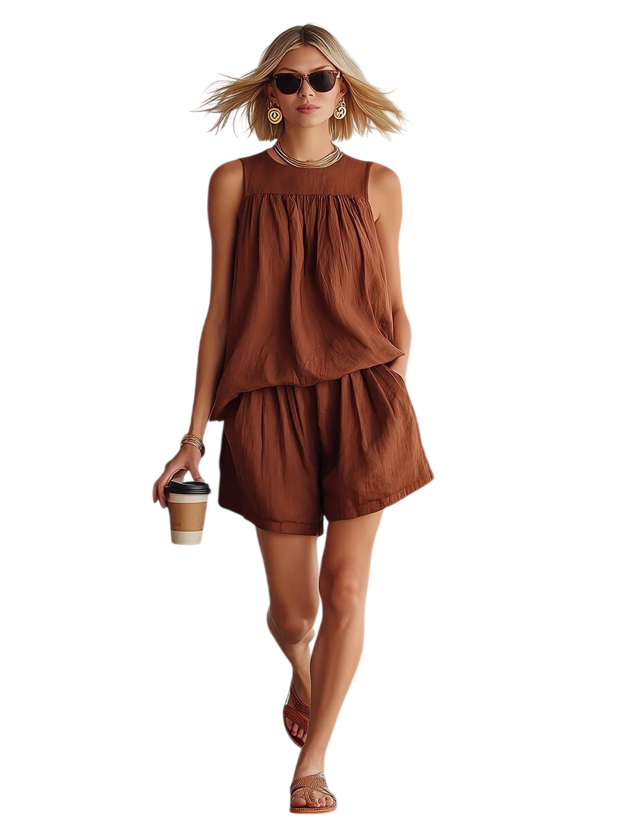 Women's Sleeveless Top & Shorts Set