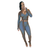 Women's Wrap Top & Leggings Set
