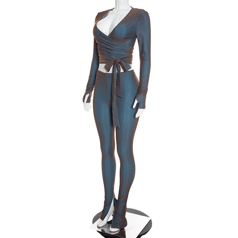 Women's Wrap Top & Leggings Set