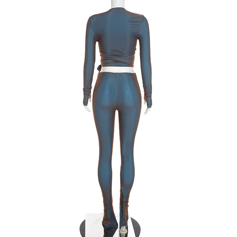 Women's Wrap Top & Leggings Set