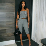 Women's Strapless Top & Capri Set