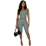 Women's Strapless Top & Capri Set
