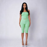 Women's Strapless Top & Capri Set