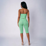 Women's Strapless Top & Capri Set