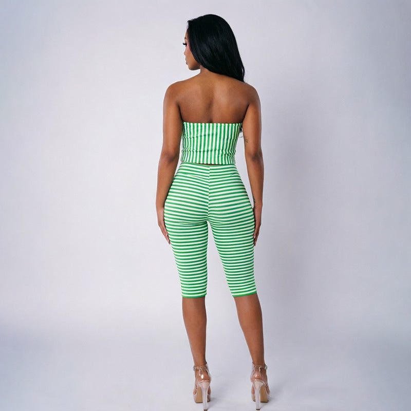 Women's Strapless Top & Capri Set