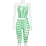Women's Strapless Top & Capri Set