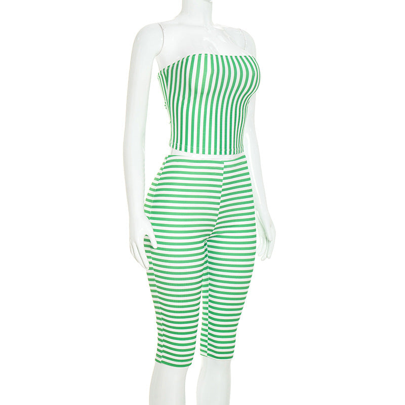 Women's Strapless Top & Capri Set