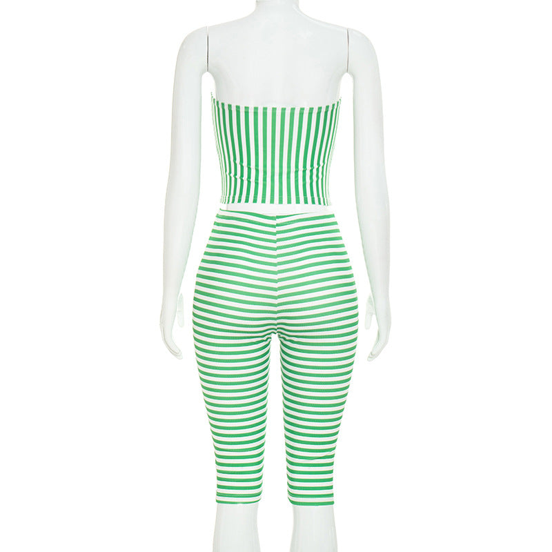Women's Strapless Top & Capri Set